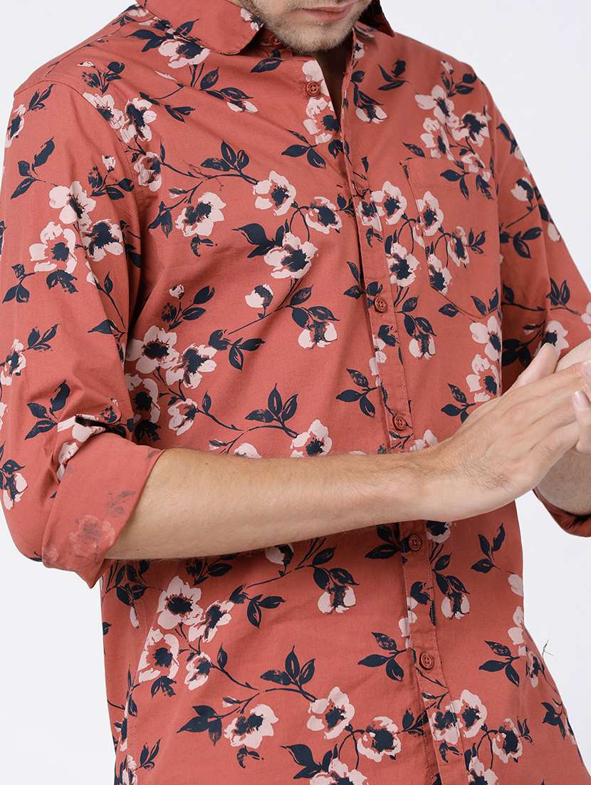 men printed long sleeve regular fit casual shirt - 22504255 -  Standard Image - 1