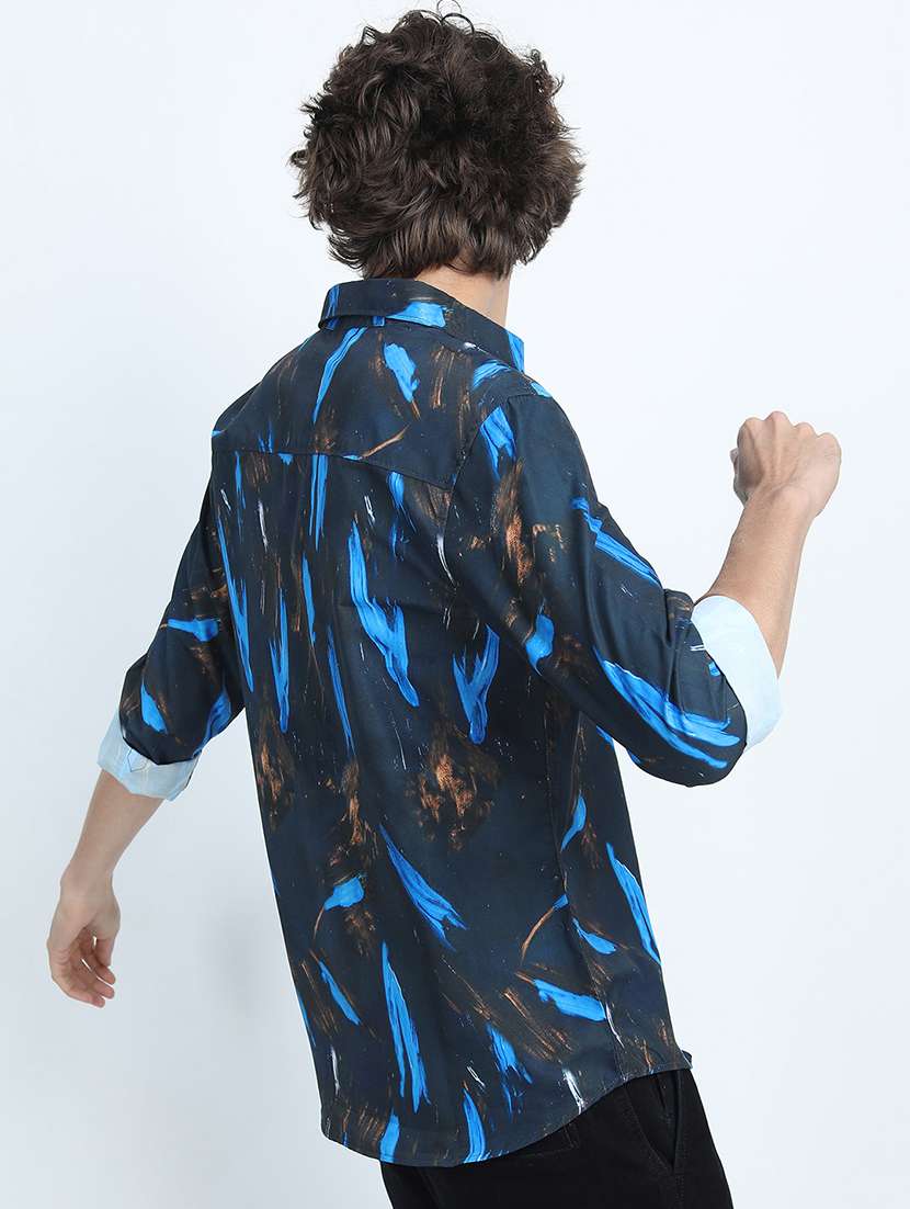 men printed long sleeve regular fit casual shirt - 22504295 -  Standard Image - 4