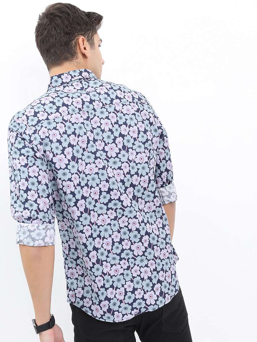 men printed long sleeve regular fit casual shirt - 22504308 -  Standard Image - 4