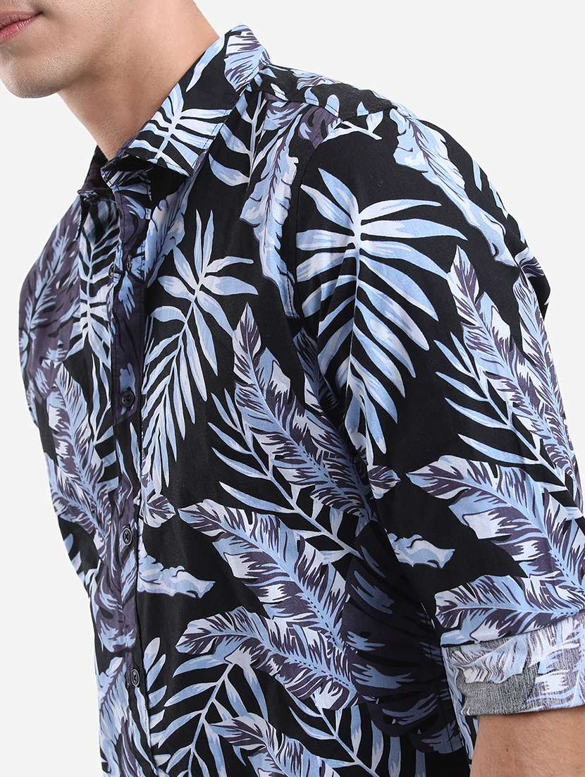 men printed long sleeve regular fit casual shirt - 22504318 -  Standard Image - 1