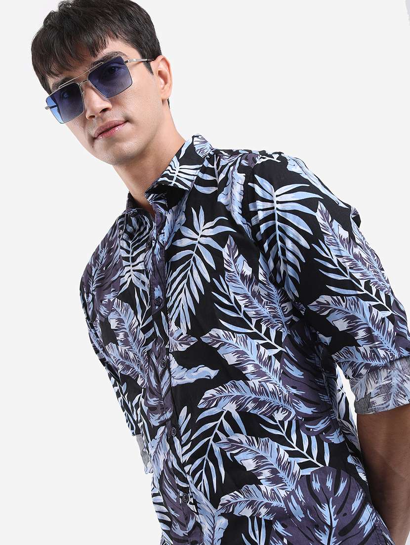 men printed long sleeve regular fit casual shirt - 22504318 -  Standard Image - 4