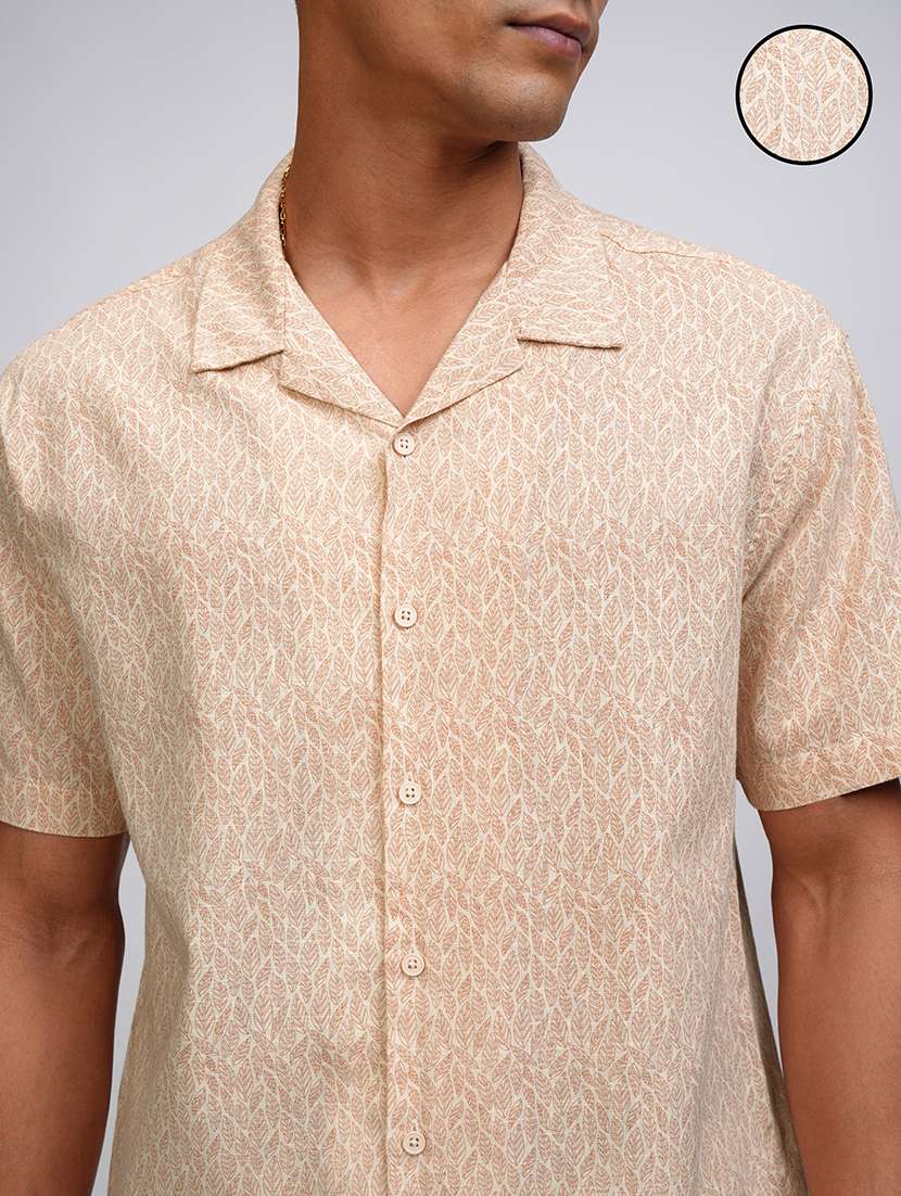men printed short sleeve regular fit casual shirt - 22504409 -  Standard Image - 1