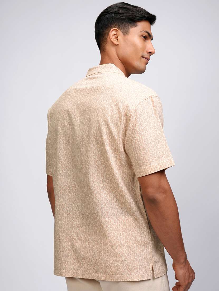 men printed short sleeve regular fit casual shirt - 22504409 -  Standard Image - 4
