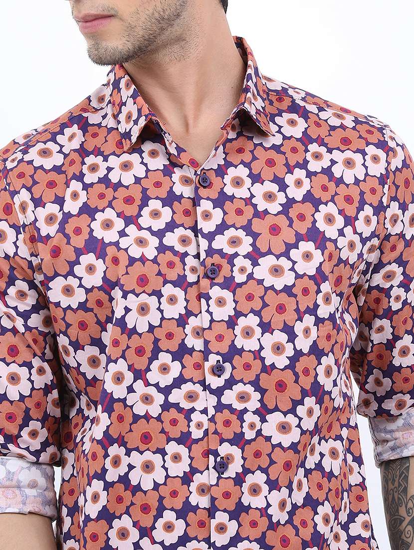 men printed long sleeve regular fit casual shirt - 22504424 -  Standard Image - 1