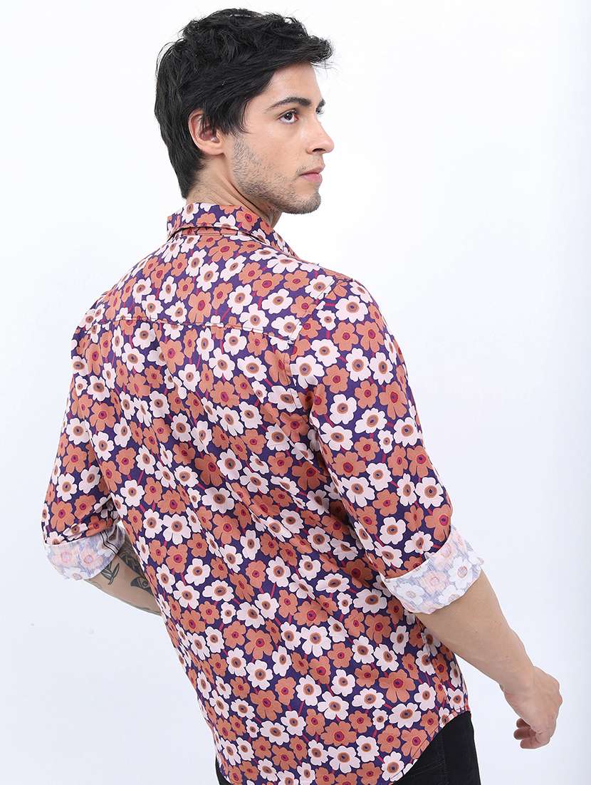 men printed long sleeve regular fit casual shirt - 22504424 -  Standard Image - 4
