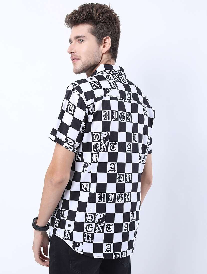 men printed short sleeve slim fit casual shirt - 22504476 -  Standard Image - 4