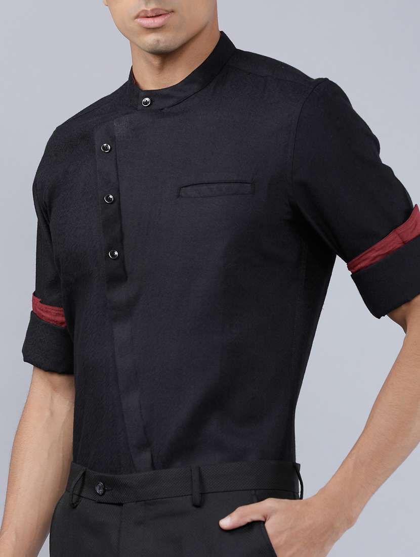 men solid long sleeve slim fit casual shirt - 22504485 -  Standard Image - 1