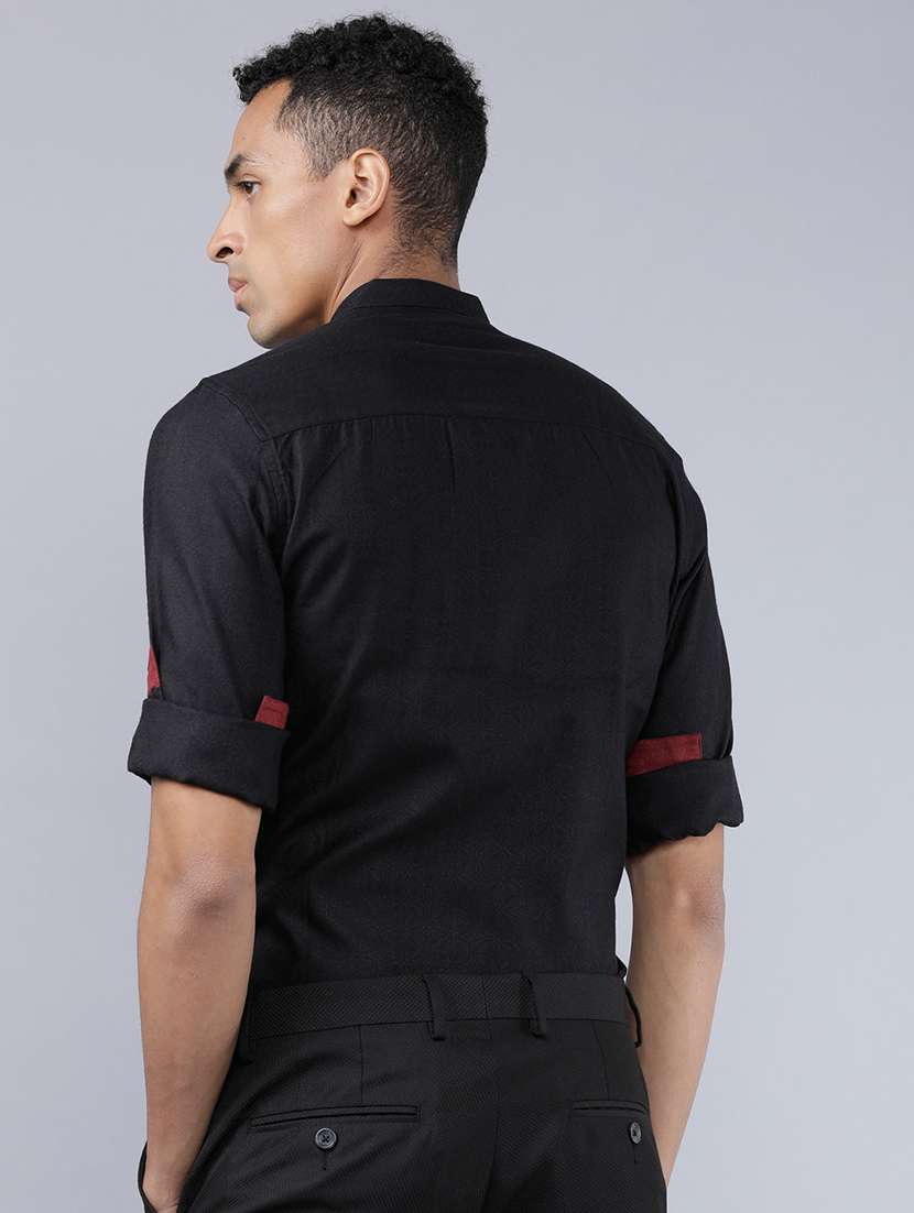 men solid long sleeve slim fit casual shirt - 22504485 -  Standard Image - 4