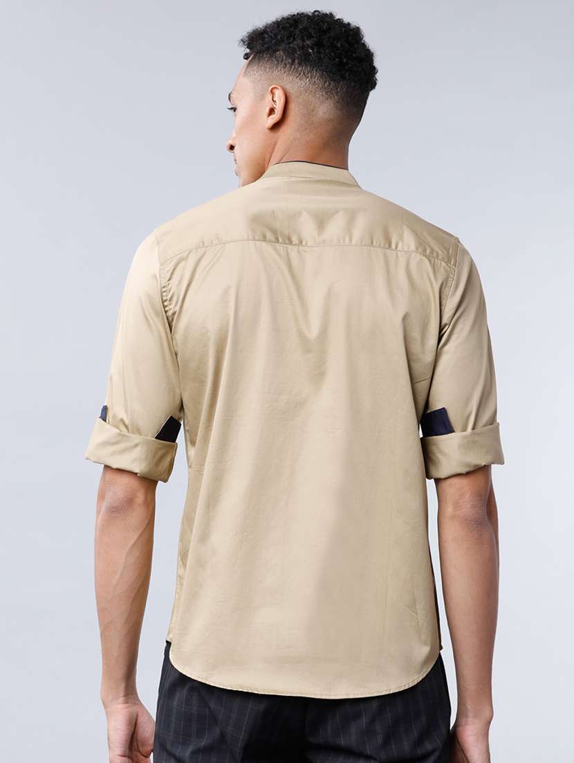 men solid long sleeve slim fit casual shirt - 22504492 -  Standard Image - 4