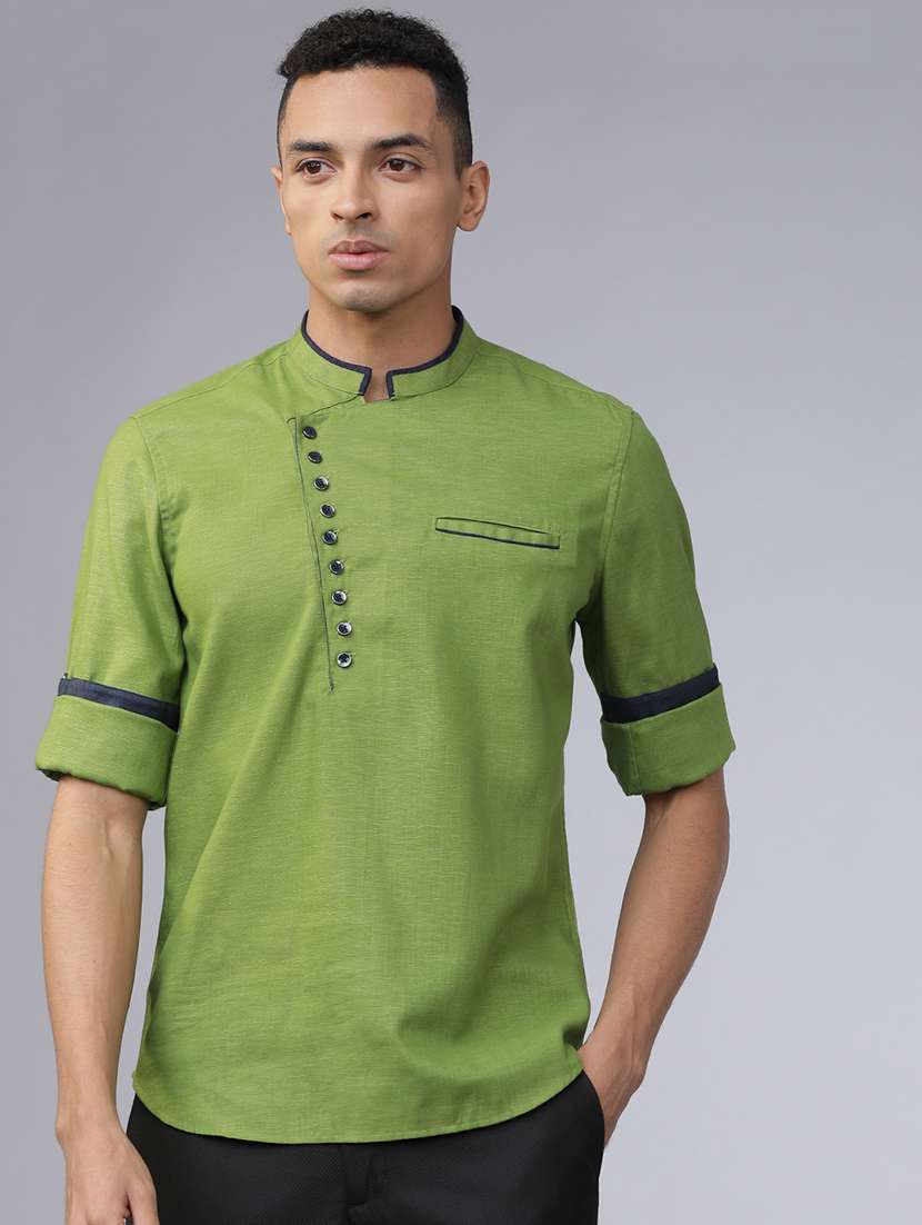 men solid long sleeve slim fit casual shirt