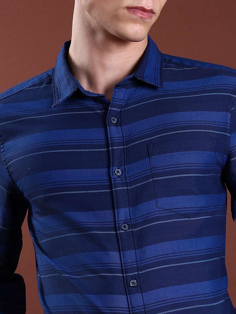 men striped long sleeve regular fit casual shirt - 22504535 -  Standard Image - 1