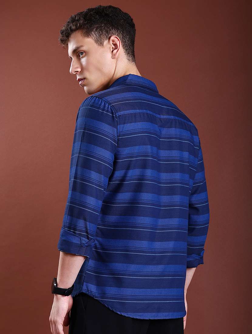 men striped long sleeve regular fit casual shirt - 22504535 -  Standard Image - 4