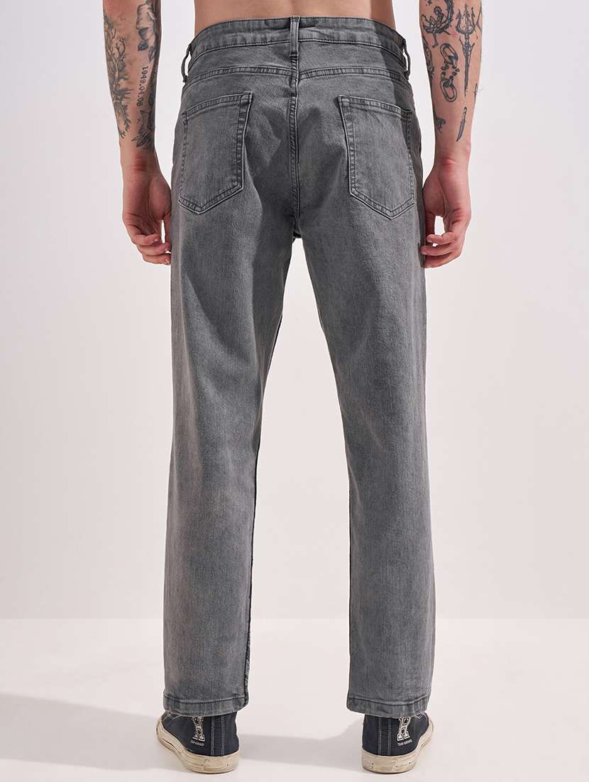 men printed mid rise straight jeans - 22504591 -  Standard Image - 4