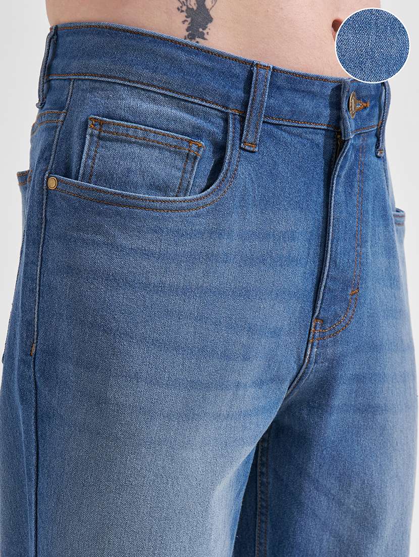 men washed mid rise straight jeans - 22504595 -  Standard Image - 1