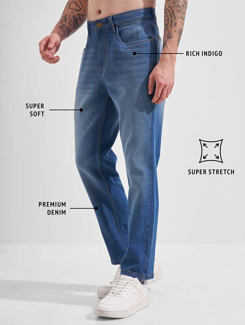 men washed mid rise straight jeans - 22504595 -  Standard Image - 4