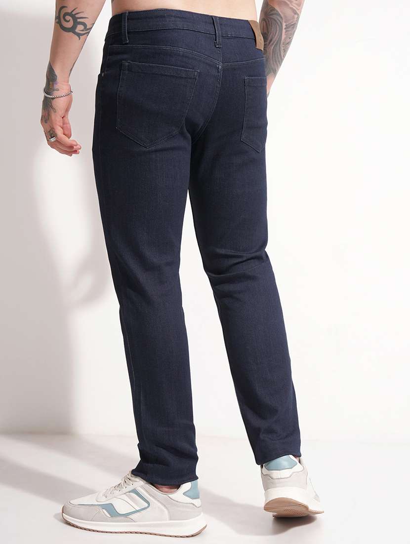 men plain mid rise full length slim fit jeans - 22504597 -  Standard Image - 4