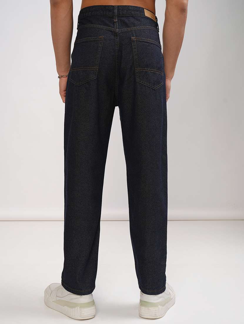 men plain mid rise full length straight jeans - 22504599 -  Standard Image - 4