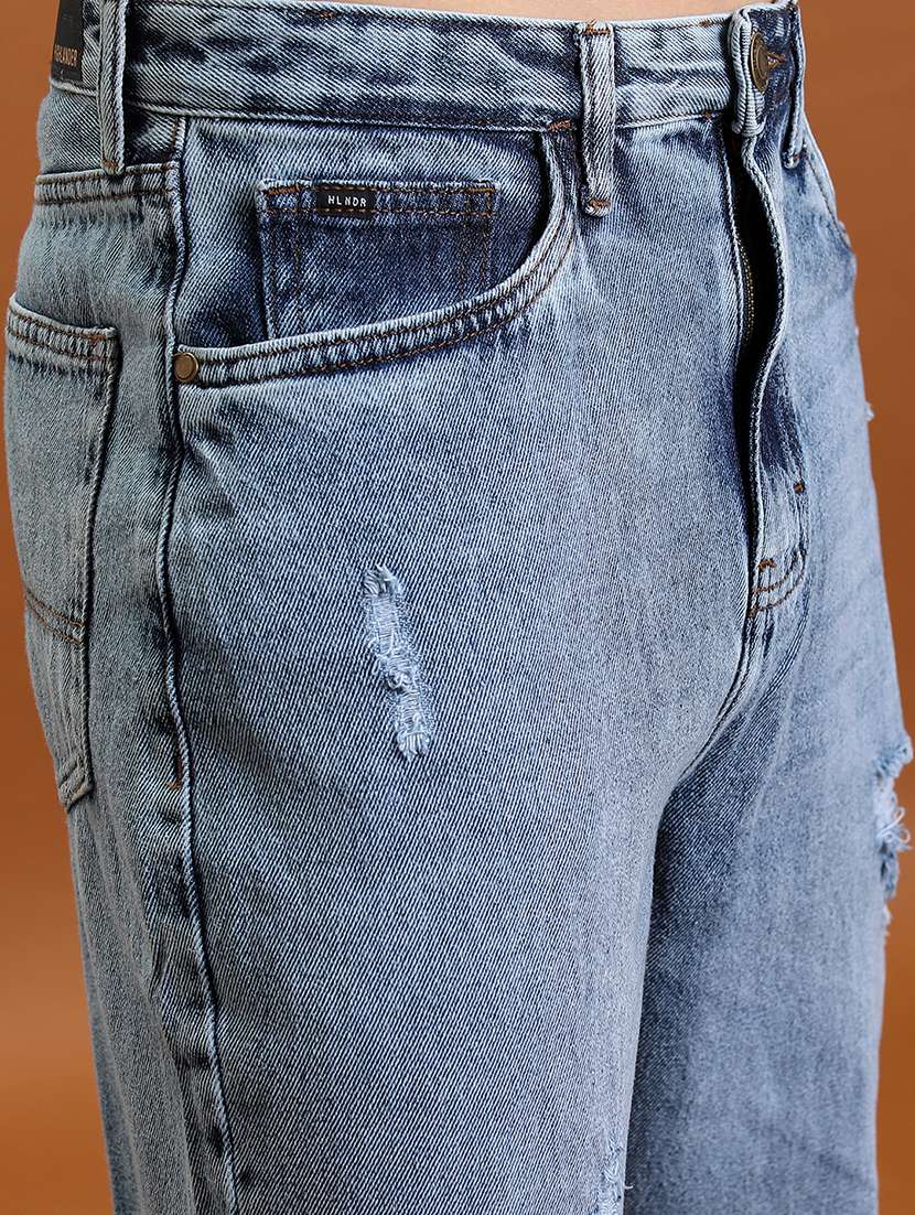 men distress mid rise full length barrel jeans - 22504601 -  Standard Image - 1
