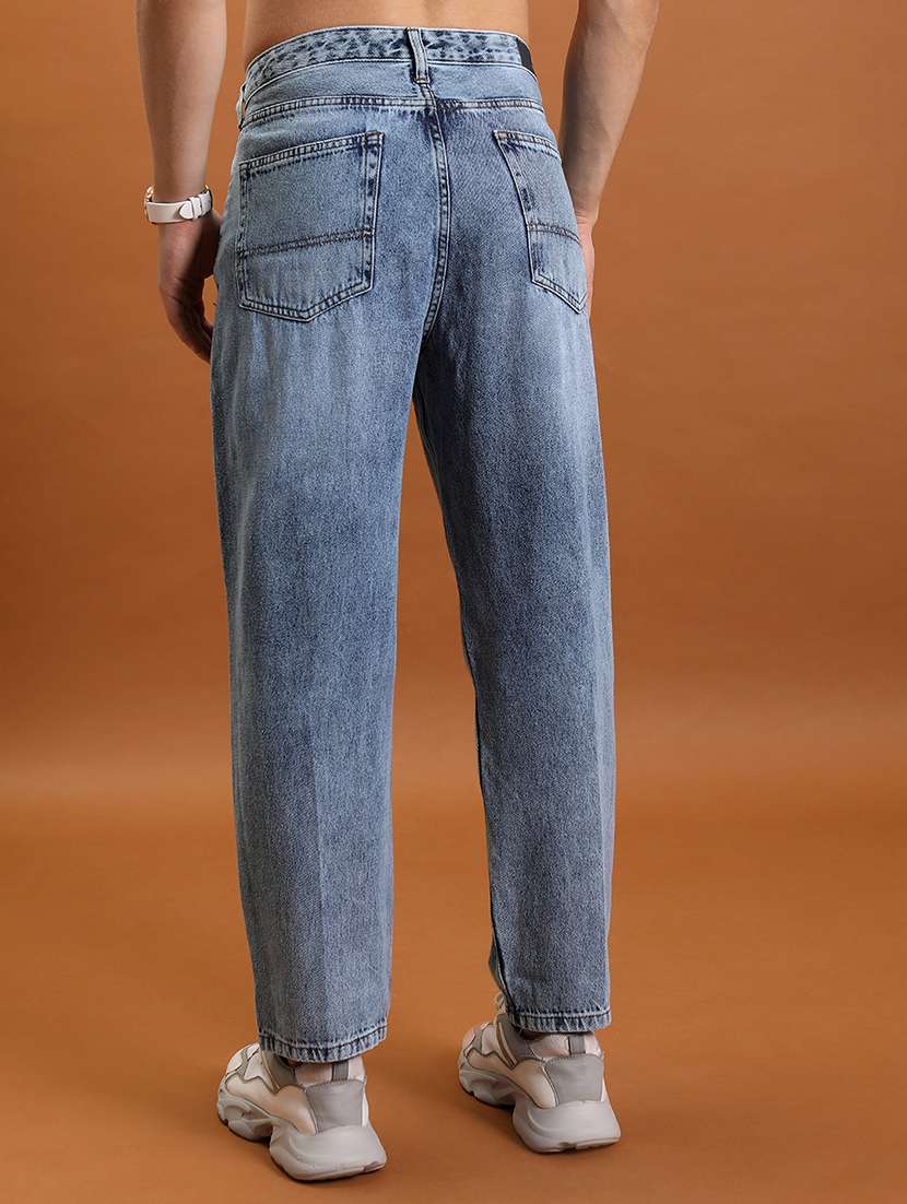 men distress mid rise full length barrel jeans - 22504601 -  Standard Image - 4