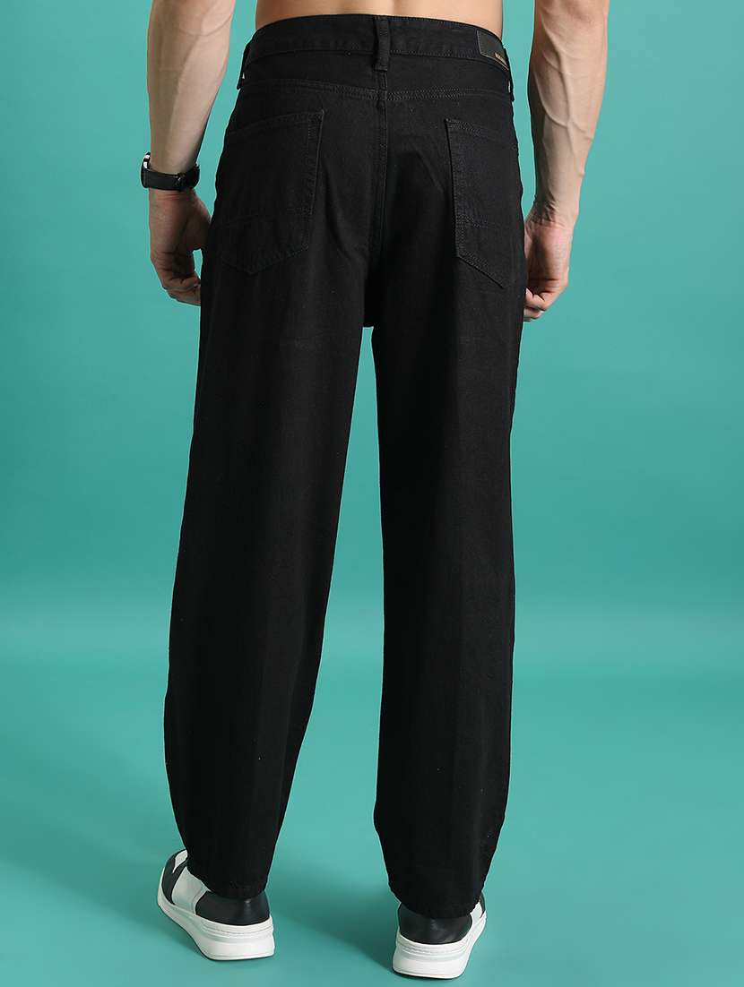 men plain mid rise full length relaxed fit jeans - 22504602 -  Standard Image - 4