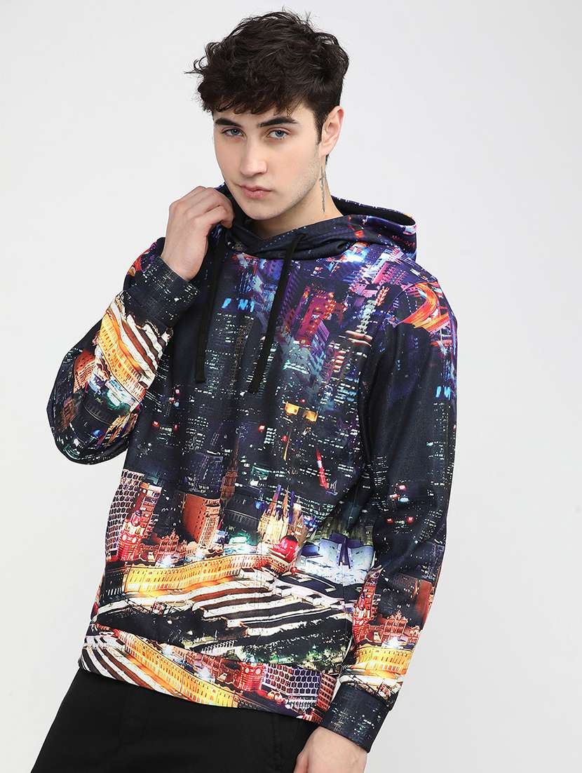 men printed long sleeve regular fit sweatshirt