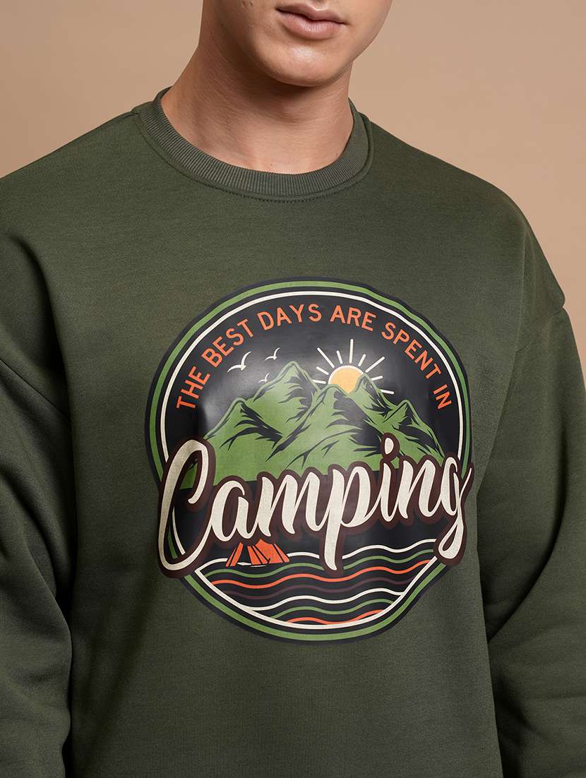 men printed long sleeve regular fit sweatshirt - 22504718 -  Standard Image - 1