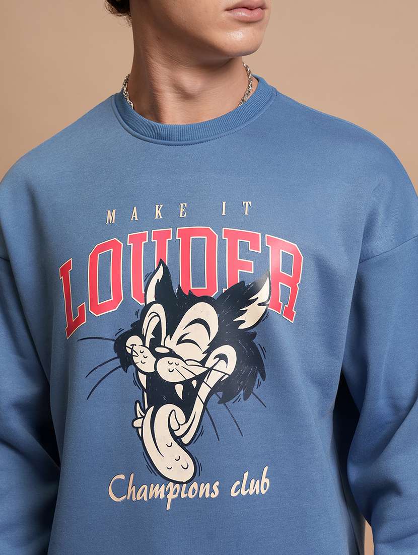 men printed long sleeve regular fit sweatshirt - 22504720 -  Standard Image - 1