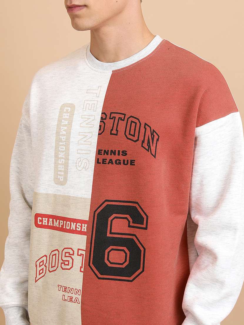 men color block long sleeve regular fit sweatshirt - 22504727 -  Standard Image - 1