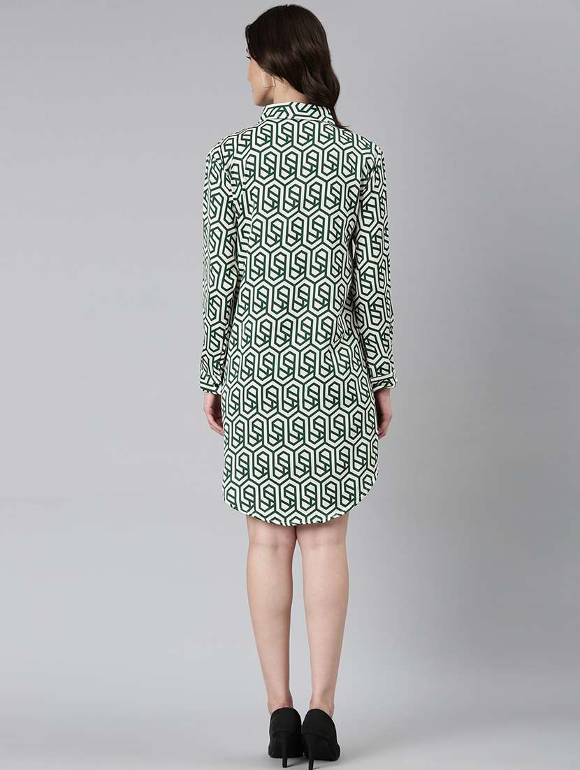 Women Printed Long Sleeves Shirt Dress - 22504760 -  Standard Image - 4