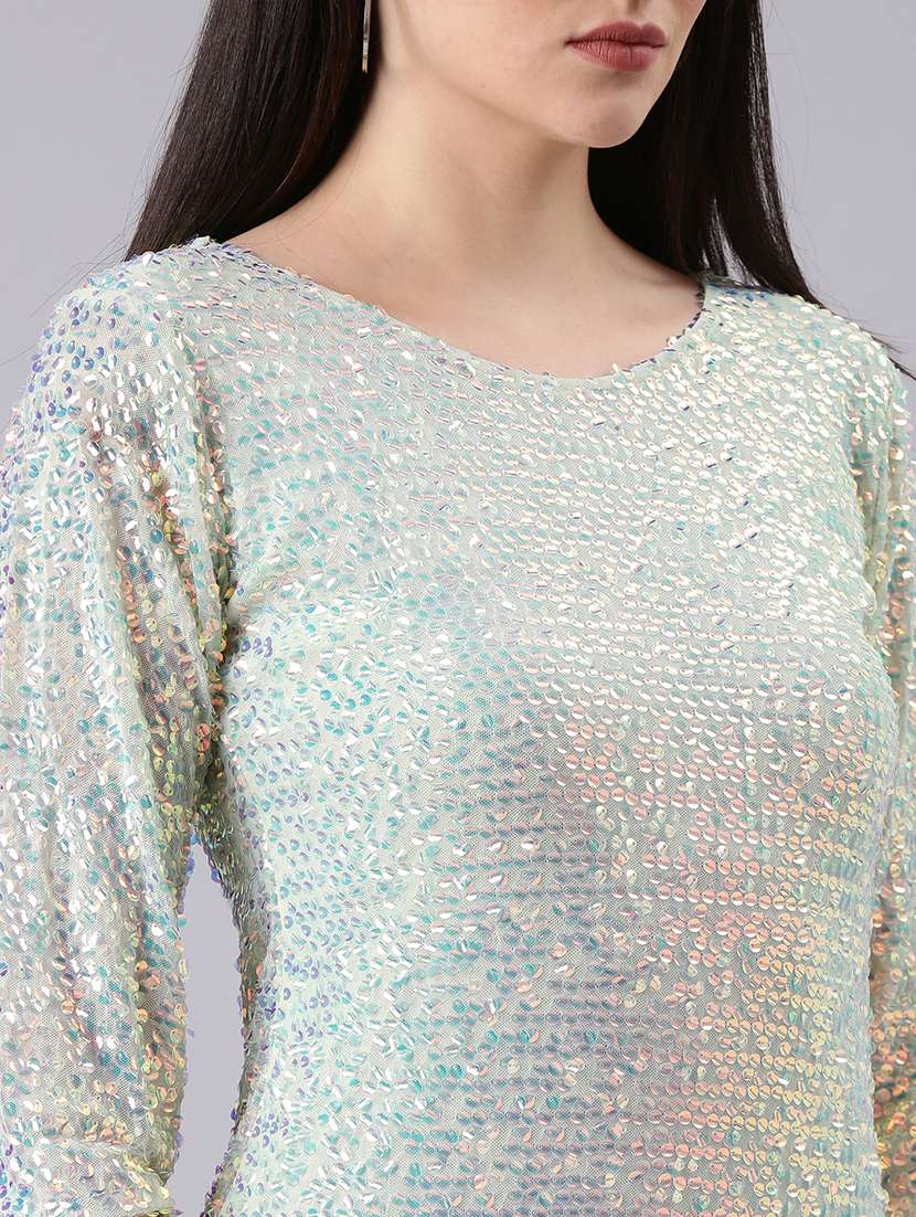 Women Embellished Round Neck Bodycon Dress - 22504767 -  Standard Image - 1
