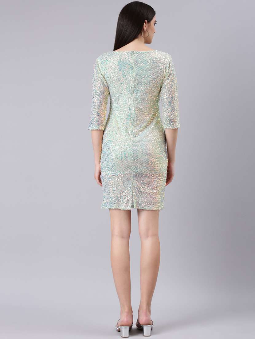 Women Embellished Round Neck Bodycon Dress - 22504767 -  Standard Image - 4
