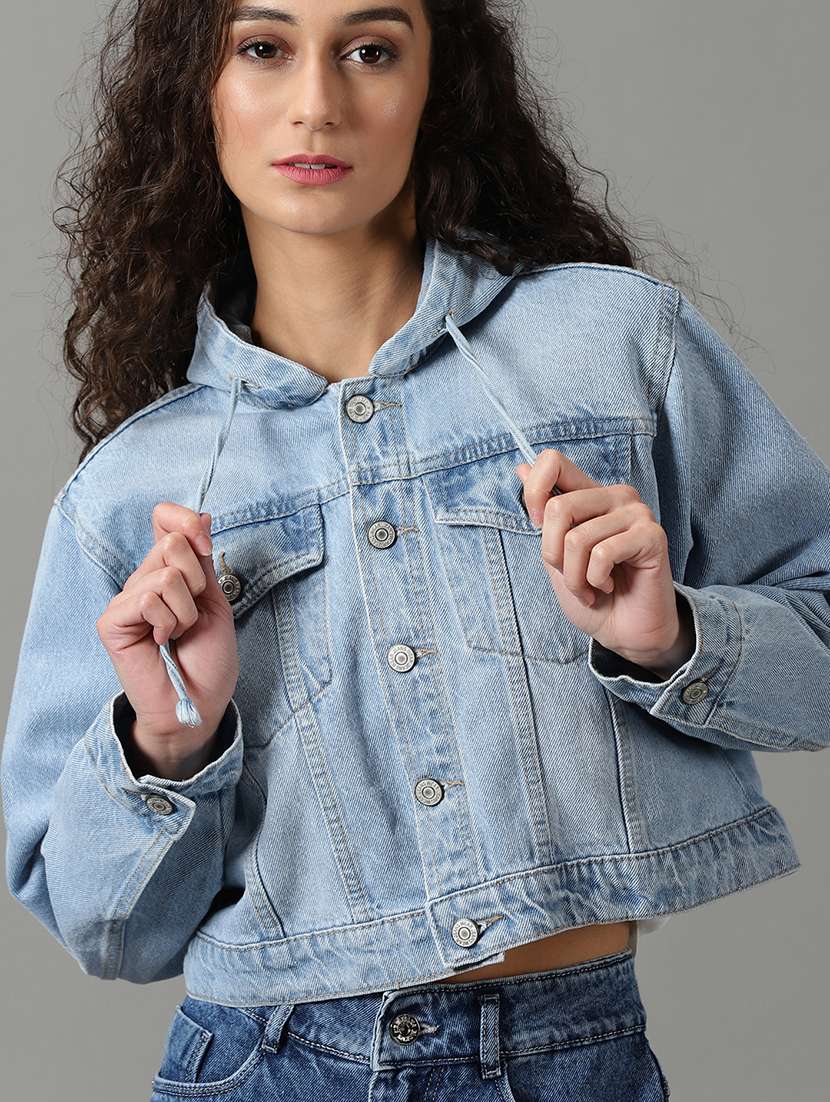 women washed long sleeves hooded jacket - 22504779 -  Standard Image - 1