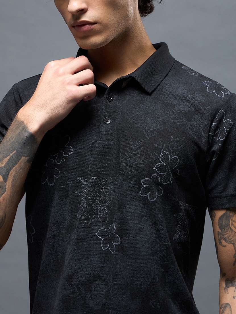 men printed short sleeve regular fit polo t-shirt - 22504803 -  Standard Image - 1