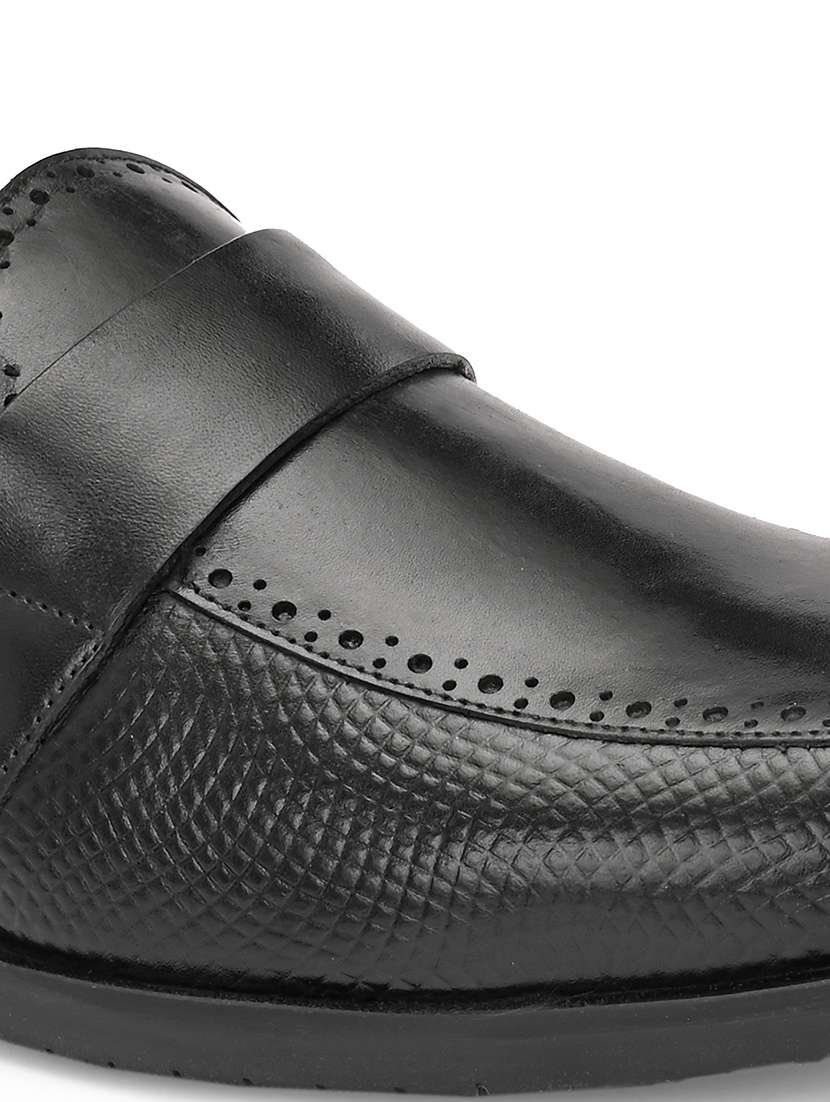 men black slip on brouge - 22504804 -  Standard Image - 4