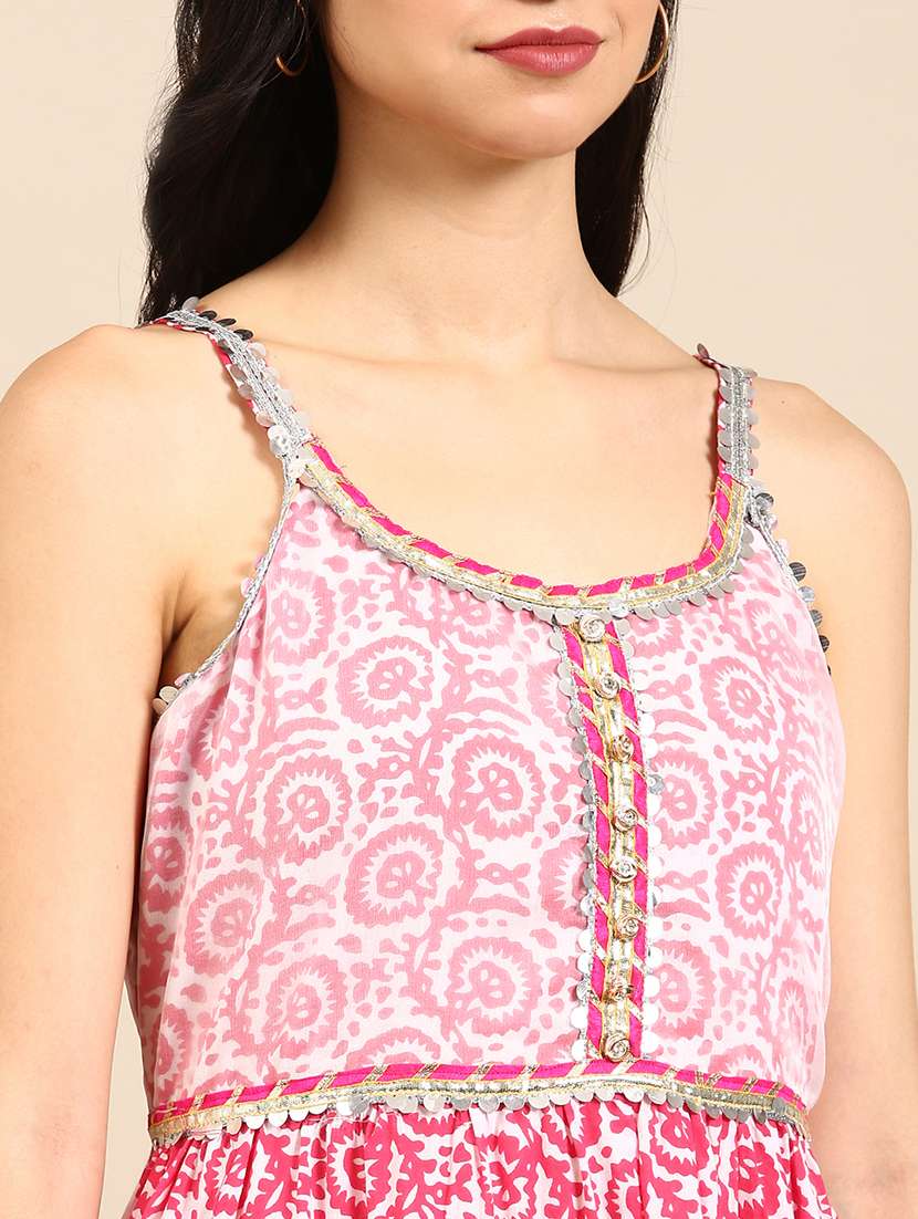 Women Printed Shoulder Strap Kurta And Sharara Set - 22504836 -  Standard Image - 4