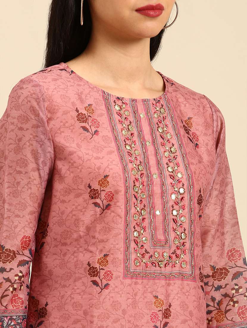 Women Printed Round Neck Kurta And Pant Set With Dupatta - 22504859 -  Standard Image - 4
