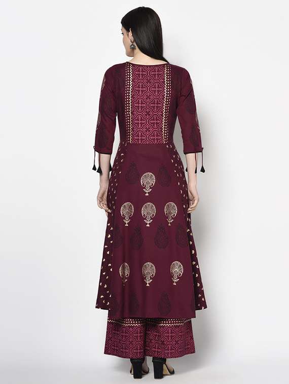 women printed three quarter sleeve anarkali kurta - 22504902 -  Standard Image - 4
