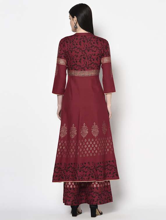 women printed three quarter sleeve anarkali kurta - 22504903 -  Standard Image - 4