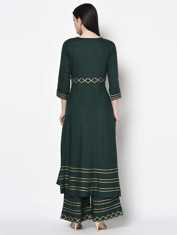 women gota work three quarter sleeve anarkali kurta - 22504905 -  Standard Image - 4