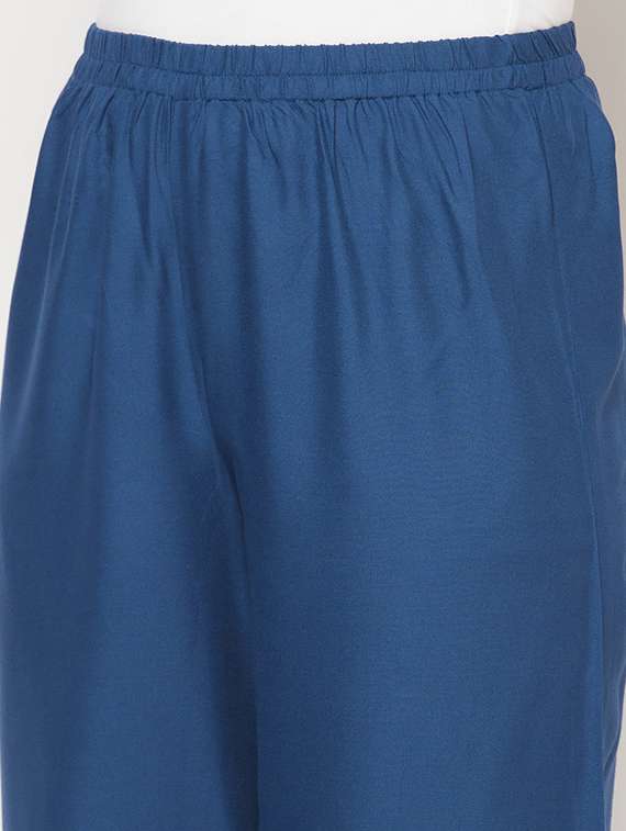 Women Solid Mid Rise Flared Palazzo - 22504926 -  Standard Image - 1