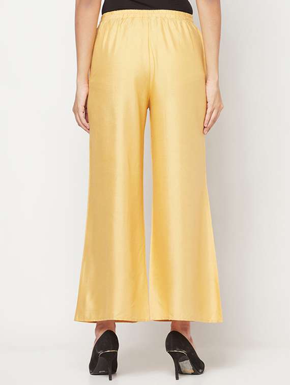 women solid mid rise flared palazzo - 22504933 -  Standard Image - 4