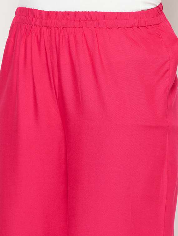 women solid mid rise flared palazzo - 22504935 -  Standard Image - 1