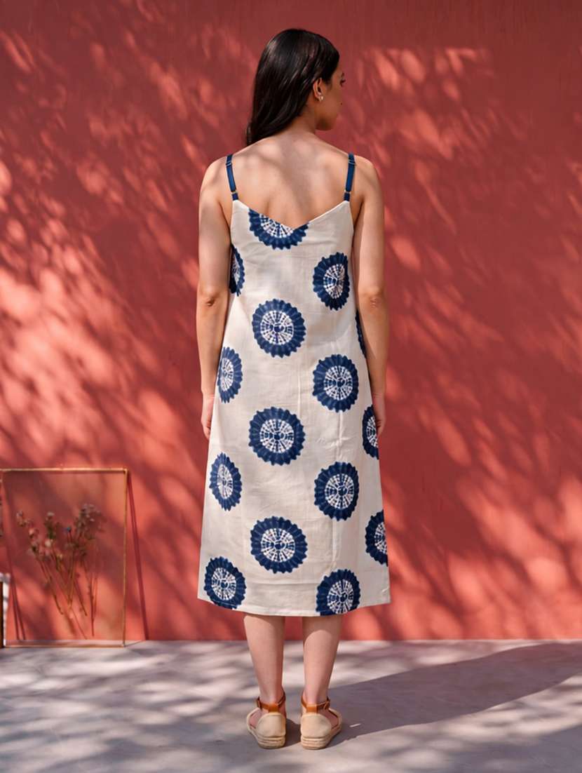 women tie and dye shoulder strap a-line dress - 22504957 -  Standard Image - 4