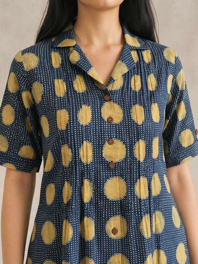 women printed collared a-line dress - 22504959 -  Standard Image - 1