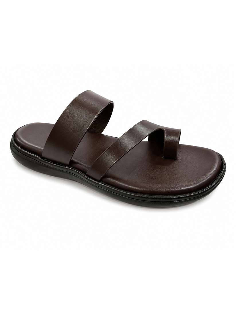 men brown toe seperator sandal - 22504981 -  Standard Image - 1