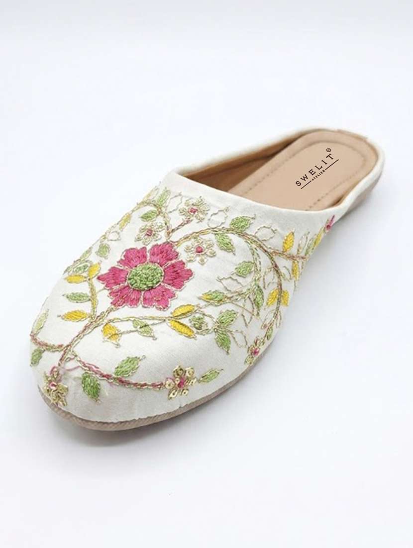 women embroidered slip on mules - 22504990 -  Standard Image - 1
