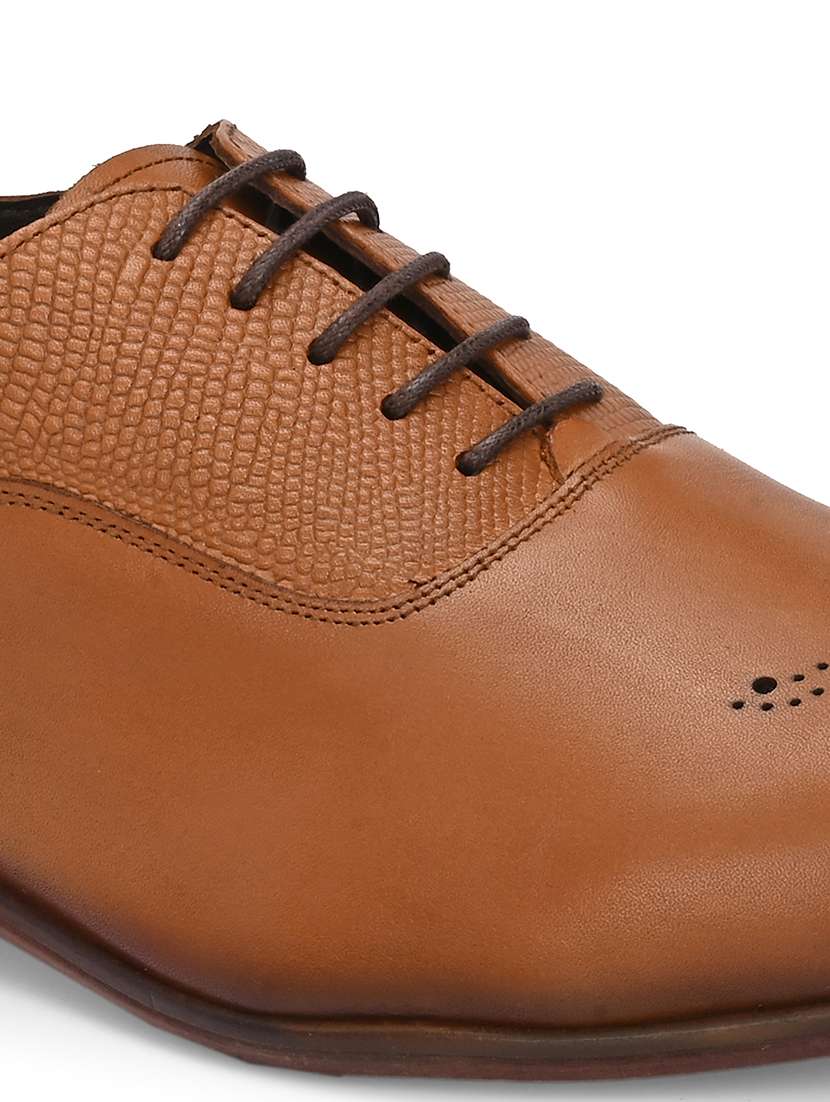 men tan lace-up oxford - 22504993 -  Standard Image - 4