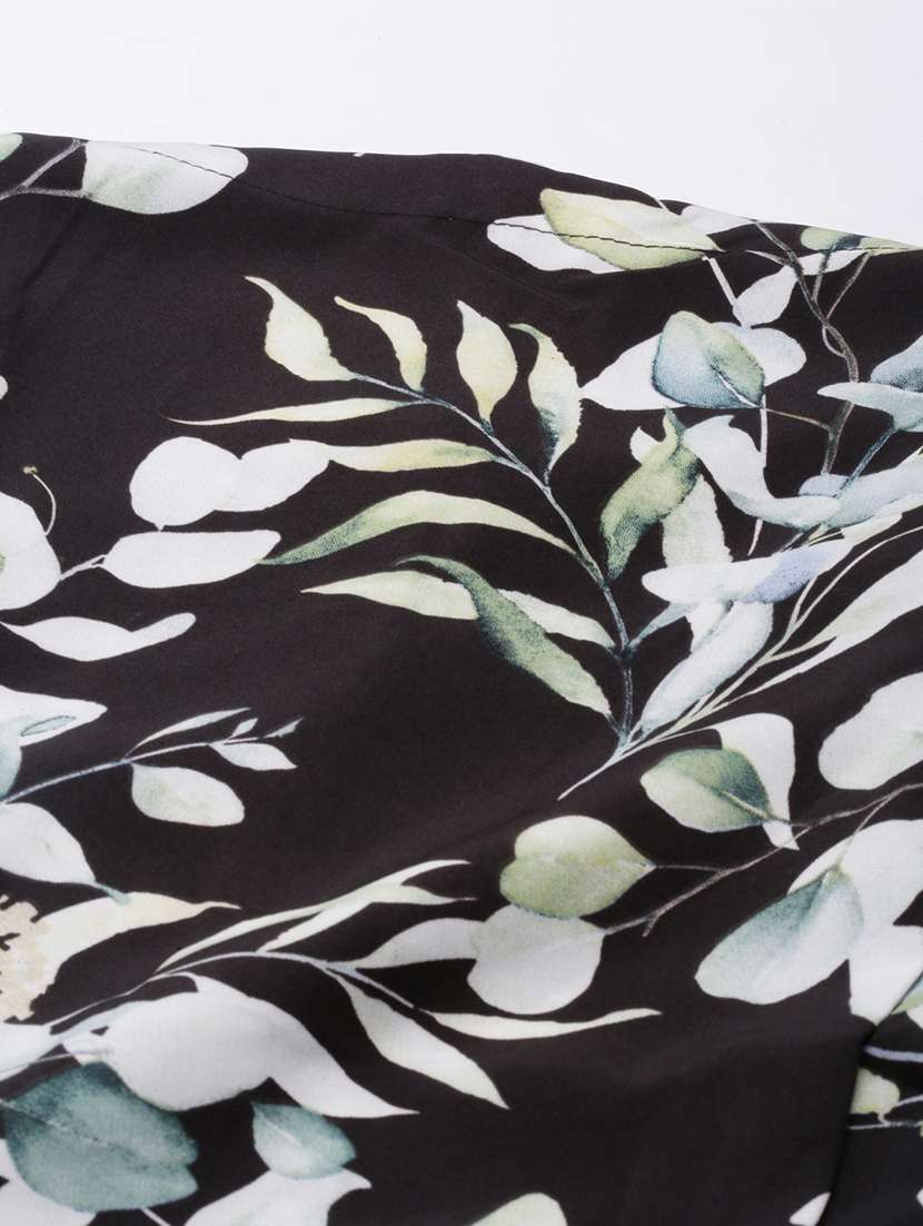 Women Printed Mock Neck Three Quarter Sleeves Crop Top - 22504999 -  Standard Image - 6