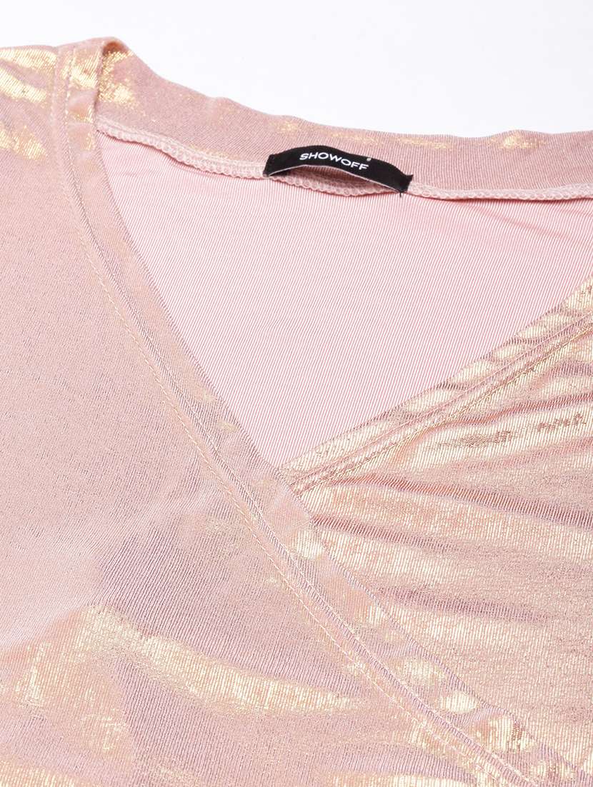 women solid long sleeves wrap top - 22505017 -  Standard Image - 6