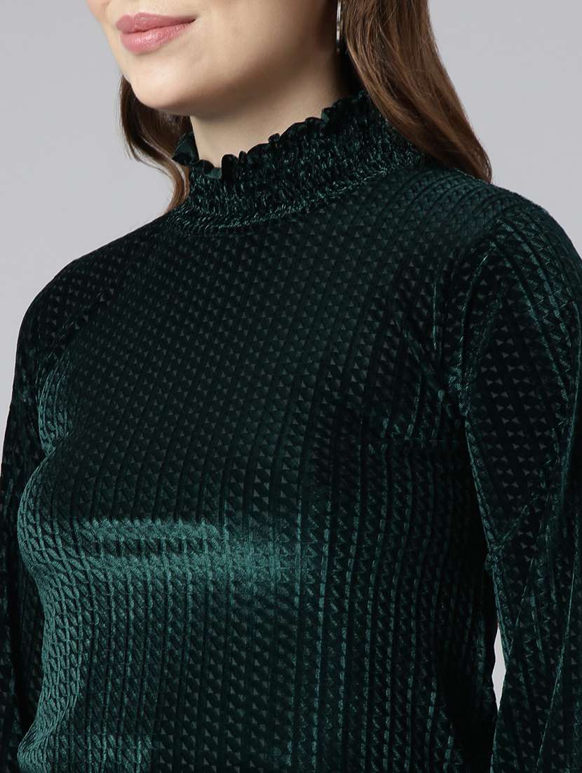 women self design high neck regular top - 22505043 -  Standard Image - 1